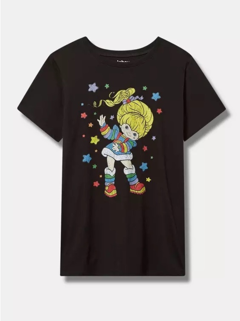 Torrid Rainbow Brite classic fit cotton crew tee - size 1 - deep black